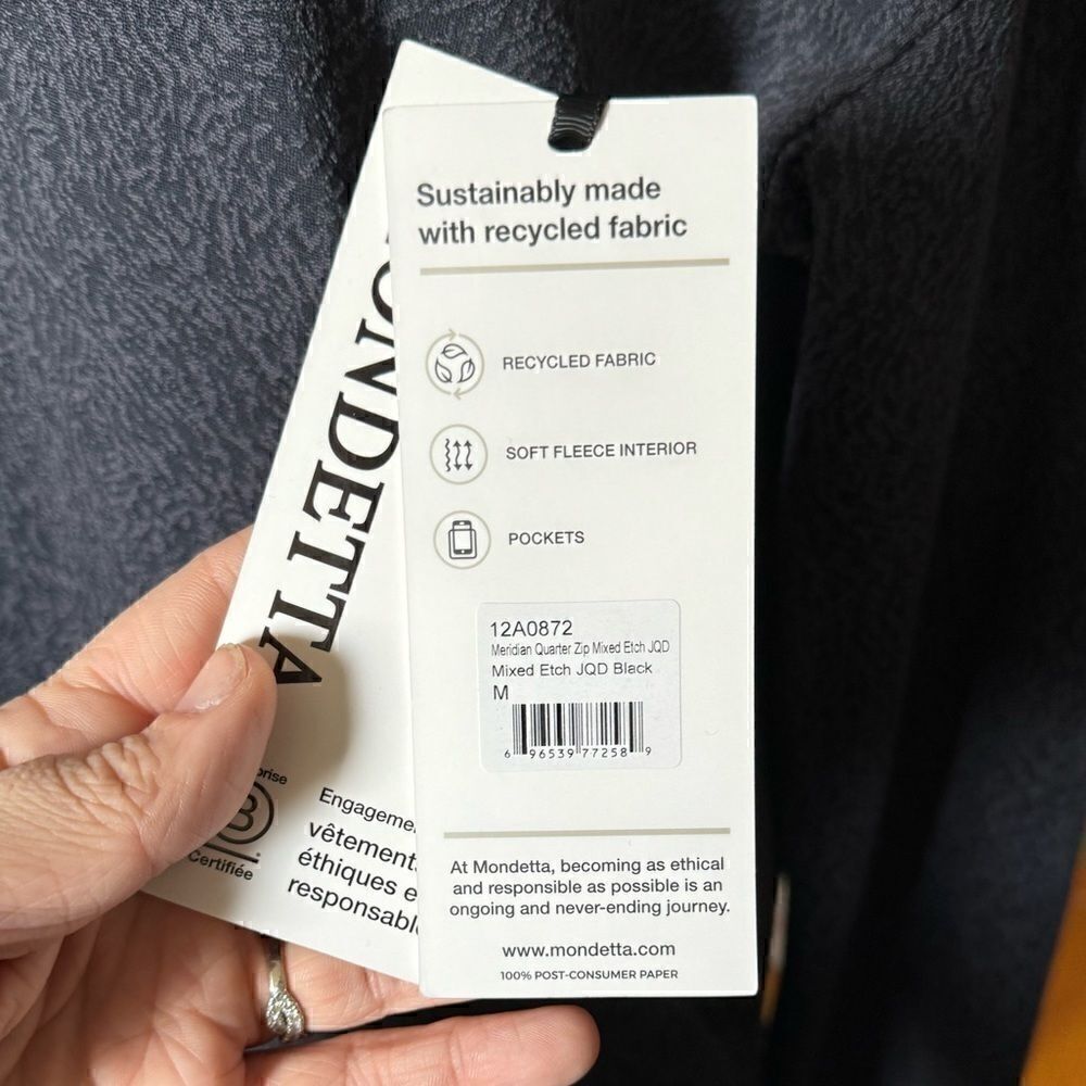 MONDETTA NWT black cold gear 1/4 zip long sleeve top - Picture 4 of 10